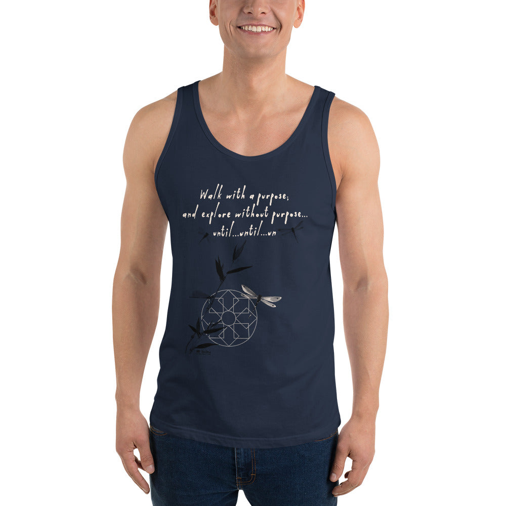 Walk With A Purpose Haiku With Dragonfly on Men's Premium Tank Top