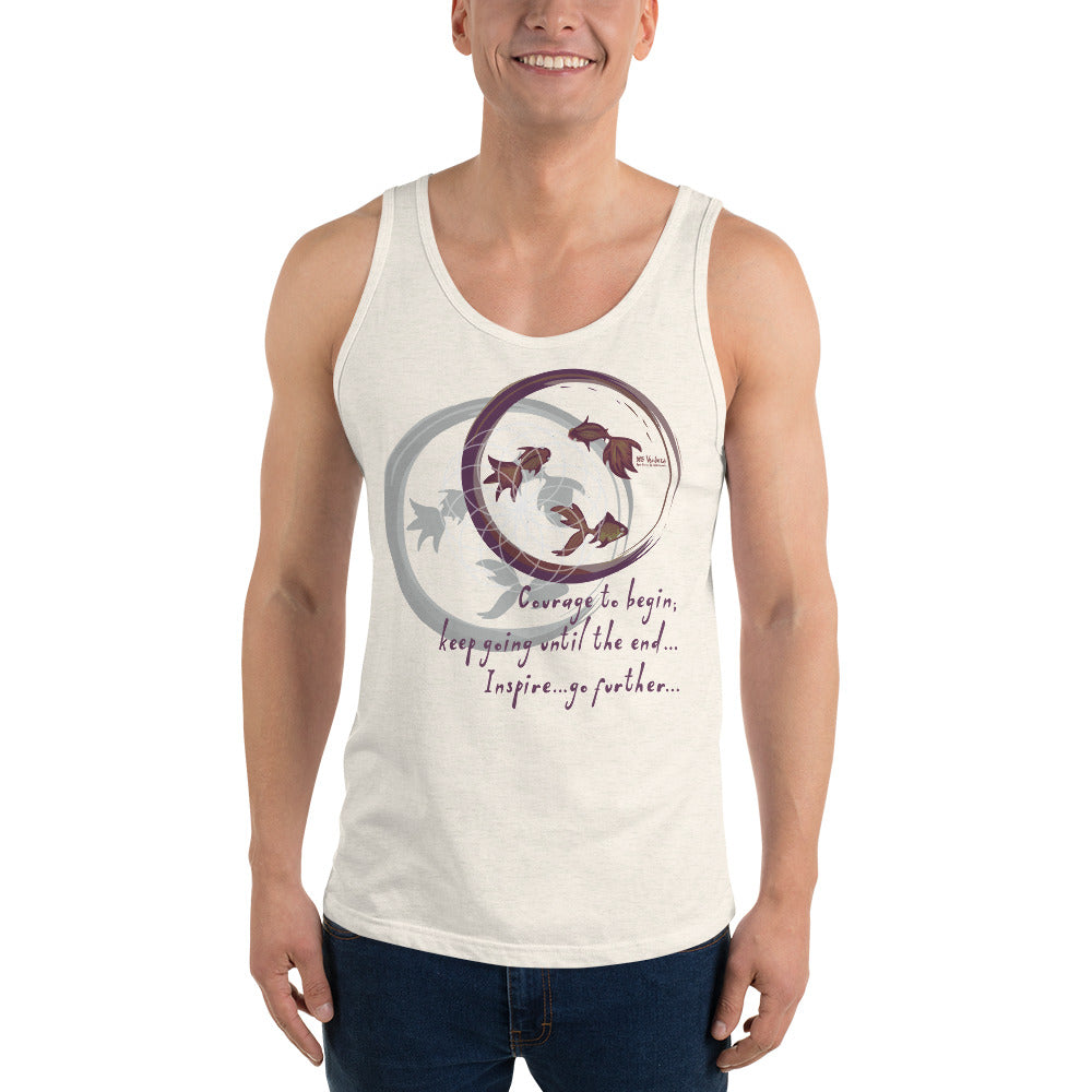 Courage To Begin Haiku With Fish on Men's Premium Tank Top