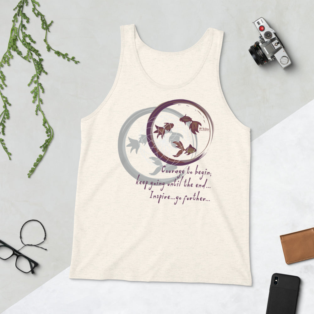 Courage To Begin Haiku With Fish on Men's Premium Tank Top