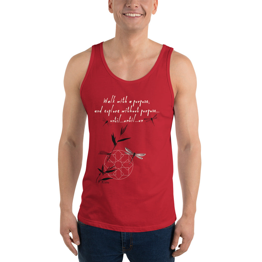 Walk With A Purpose Haiku With Dragonfly on Men's Premium Tank Top