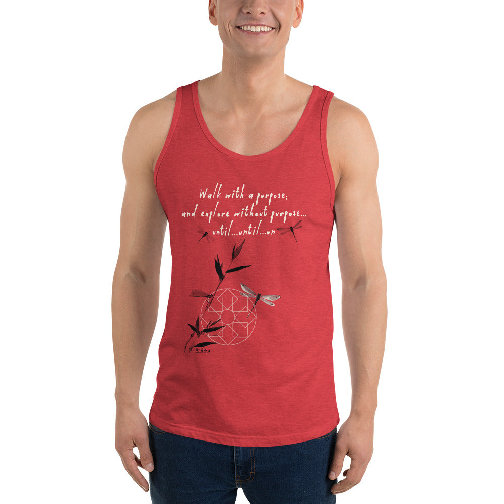 Walk With A Purpose Haiku With Dragonfly on Men's Premium Tank Top