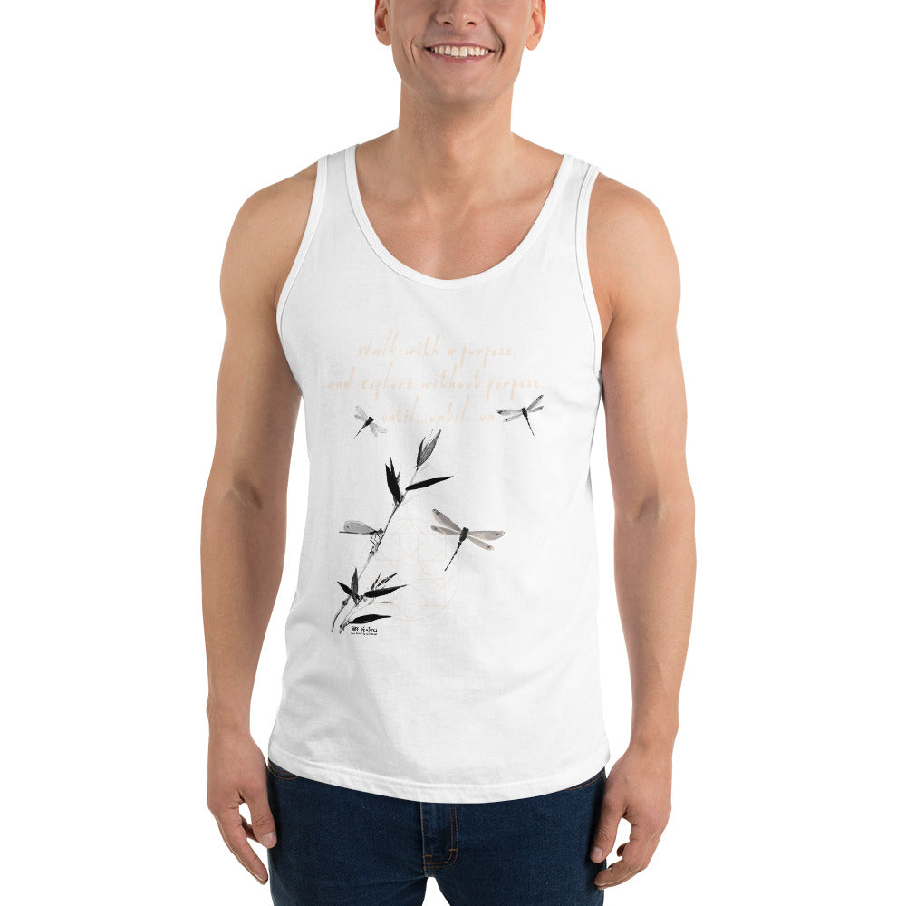 Walk With A Purpose Haiku With Dragonfly on Men's Premium Tank Top