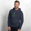 Binary Instructions To Keep Moving The World Forward With Vitruvian Earth In Green on Unisex Premium Fleece Hoodie