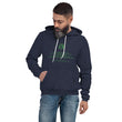 Binary Instructions To Keep Moving The World Forward With Vitruvian Earth In Green on Unisex Premium Fleece Hoodie