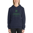 Binary Instructions To Keep Moving The World Forward With Vitruvian Earth In Green on Unisex Premium Fleece Hoodie