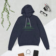 Binary Instructions To Keep Moving The World Forward With Vitruvian Earth In Green on Unisex Premium Fleece Hoodie