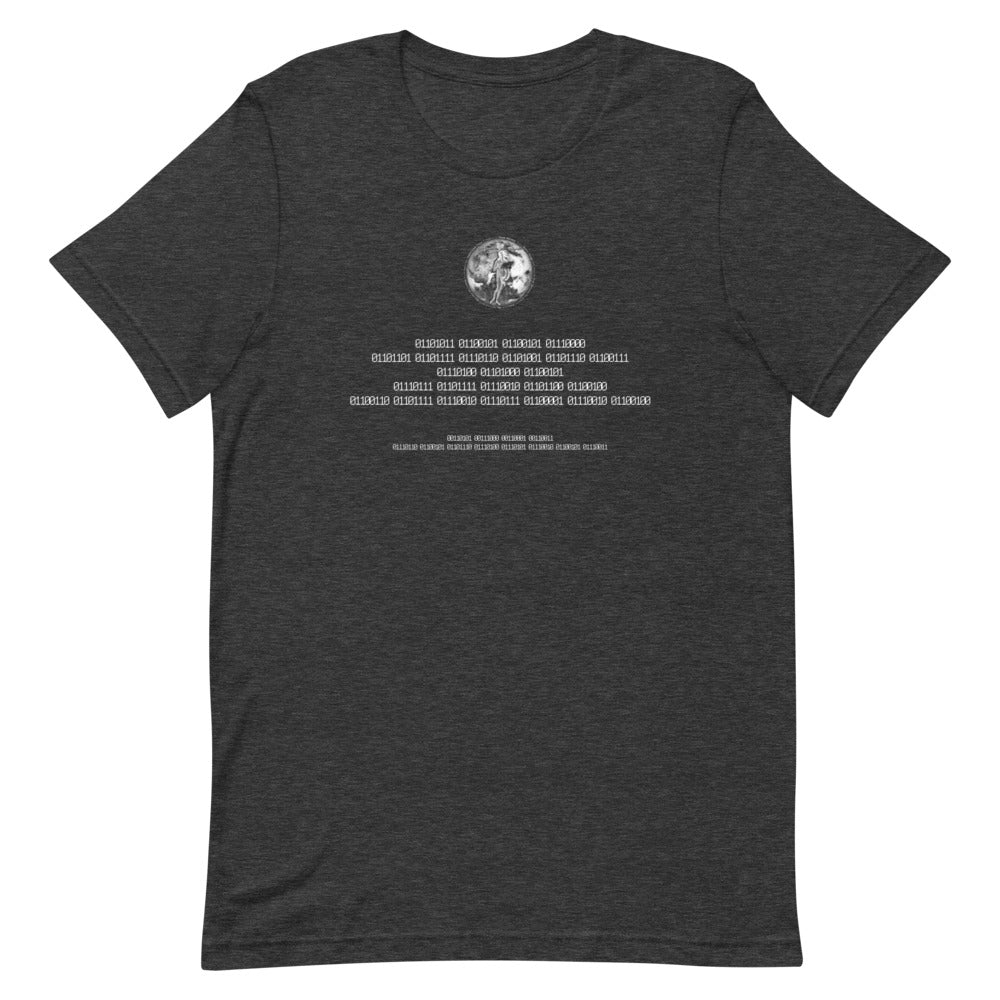 Binary Instructions To Keep Moving The World Forward With Venusian Earth In White on Unisex Premium T-Shirt - L-XL