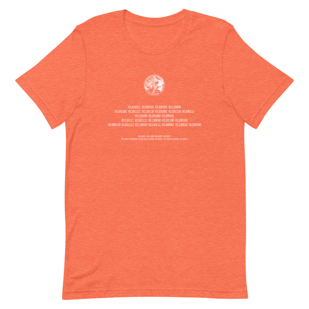 Binary Instructions To Keep Moving The World Forward With Venusian Earth In White on Unisex Premium T-Shirt - 2XL-5XL