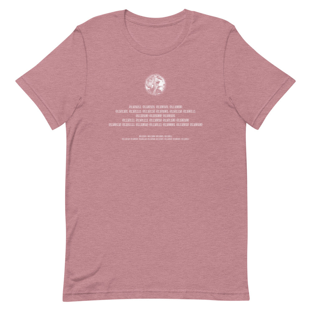 Binary Instructions To Keep Moving The World Forward With Venusian Earth In White on Unisex Premium T-Shirt - L-XL