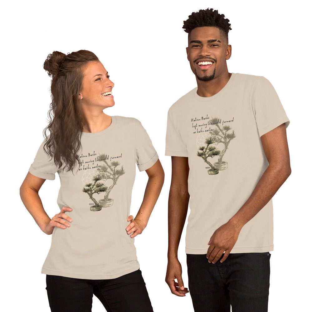 Matsuo Basho Haiku With Bonsai on Unisex Premium T-Shirt