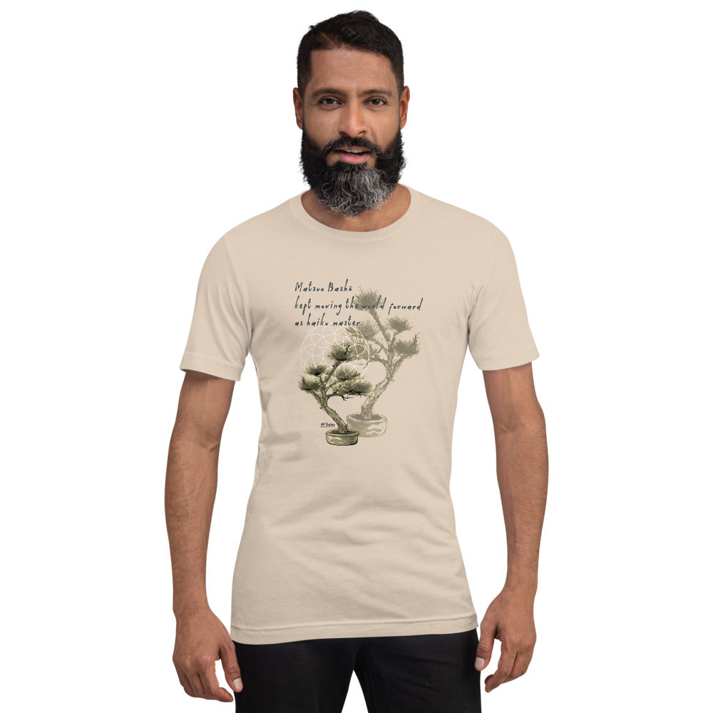 Matsuo Basho Haiku With Bonsai on Unisex Premium T-Shirt