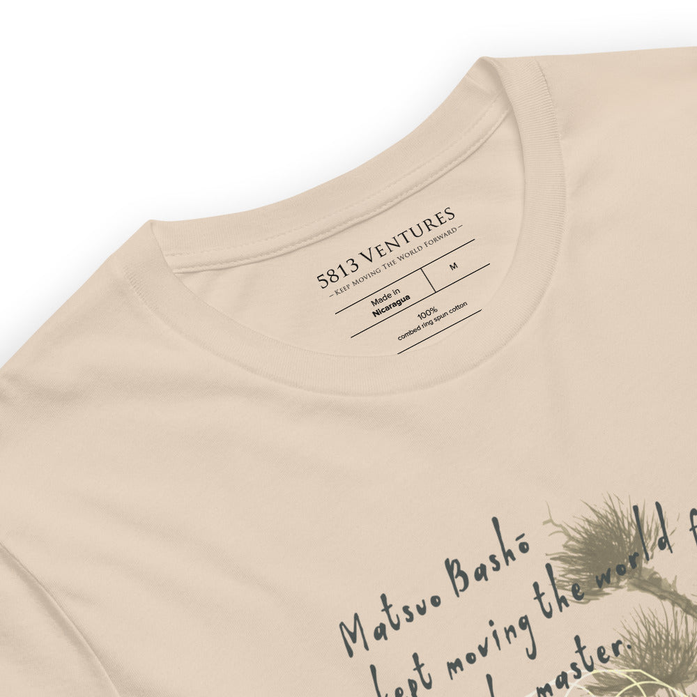 Matsuo Basho Haiku With Bonsai on Unisex Premium T-Shirt