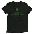 Binary Instructions To Keep Moving The World Forward With Vitruvian Earth In Green on Unisex Tri-Blend Tee Shirt
