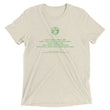Binary Instructions To Keep Moving The World Forward With Vitruvian Earth In Green on Unisex Tri-Blend Tee Shirt