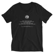 Binary Instructions To Keep Moving The World Forward With Venusian Earth In White on Unisex Short Sleeve V-Neck T-Shirt
