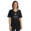 Binary Instructions To Keep Moving The World Forward With Venusian Earth In White on Unisex Short Sleeve V-Neck T-Shirt