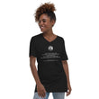 Binary Instructions To Keep Moving The World Forward With Venusian Earth In White on Unisex Short Sleeve V-Neck T-Shirt