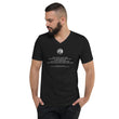 Binary Instructions To Keep Moving The World Forward With Venusian Earth In White on Unisex Short Sleeve V-Neck T-Shirt