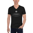 Binary Instructions To Keep Moving The World Forward With Venusian Earth In White on Unisex Short Sleeve V-Neck T-Shirt