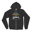 Environmental Causes Keep Moving The World Forward on Unisex Zip Hoodie