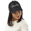 Wealth In Silver Embroidery on Vintage Baseball Cap