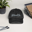 Wealth In Silver Embroidery on Vintage Baseball Cap