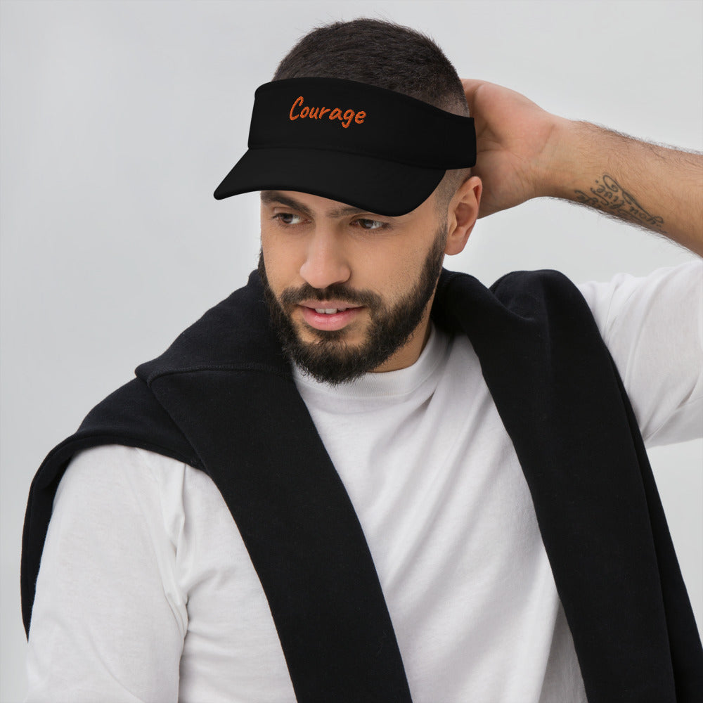 Courage In Amber Embroidery On Visor