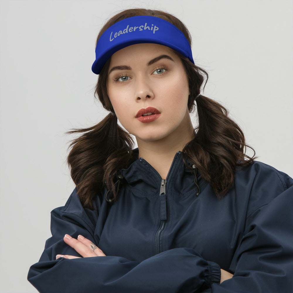 Leadership In Silver Embroidery On Visor