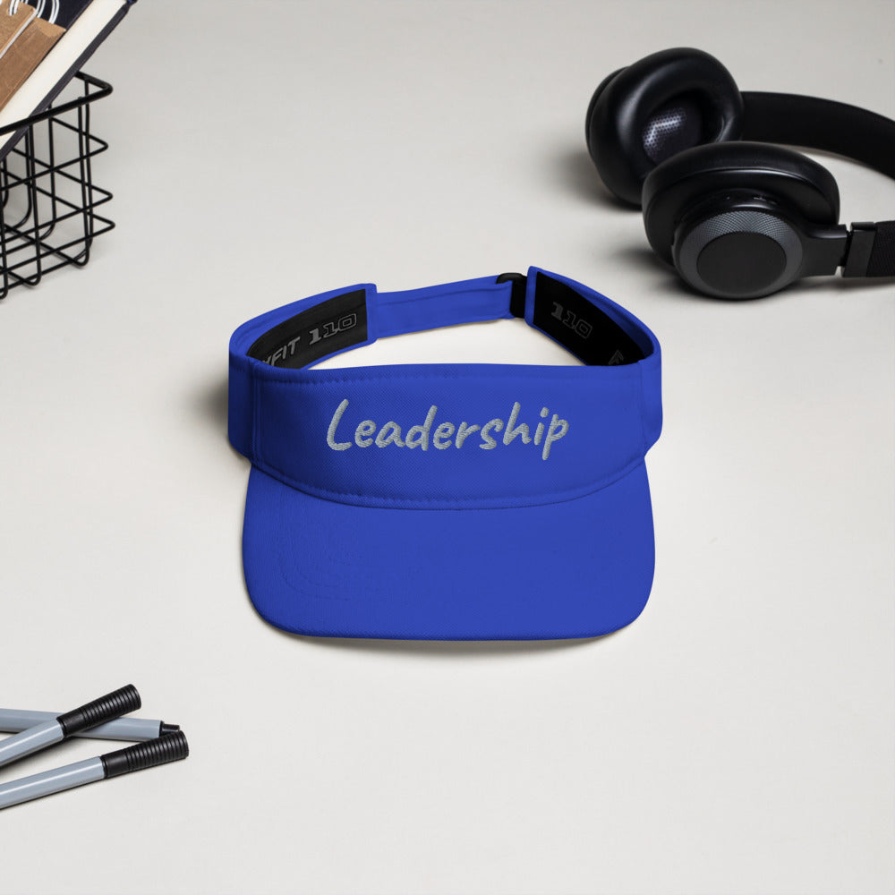Leadership In Silver Embroidery On Visor