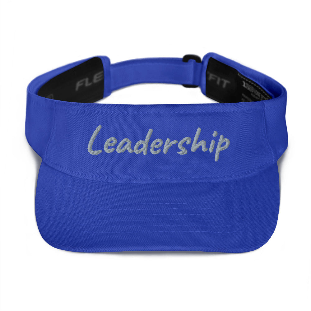 Leadership In Silver Embroidery On Visor