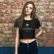 Binary Instructions To Keep Moving The World Forward With Venusian Earth In White on Women's Crop Tee Shirt