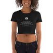 Binary Instructions To Keep Moving The World Forward With Venusian Earth In White on Women's Crop Tee Shirt
