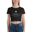Binary Instructions To Keep Moving The World Forward With Venusian Earth In White on Women's Crop Tee Shirt
