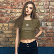 Binary Instructions To Keep Moving The World Forward With Venusian Earth In White on Women's Crop Tee Shirt