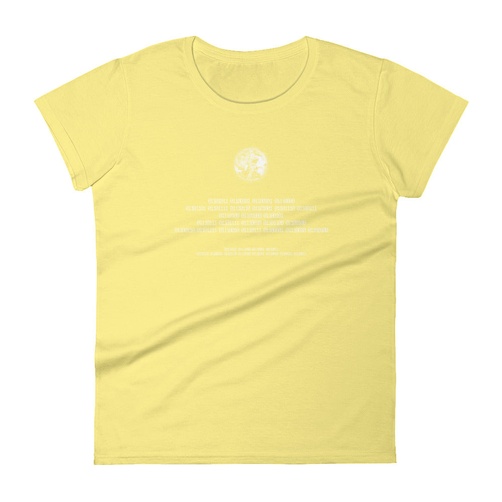 Binary Instructions To Keep Moving The World Forward With Venusian Earth In White on Women's Fashion Fit T-Shirt