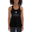 Binary Instructions To Keep Moving The World Forward With Venusian Earth In White on Women's Flowy Racerback Tank Top