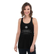 Binary Instructions To Keep Moving The World Forward With Venusian Earth In White on Women's Flowy Racerback Tank Top