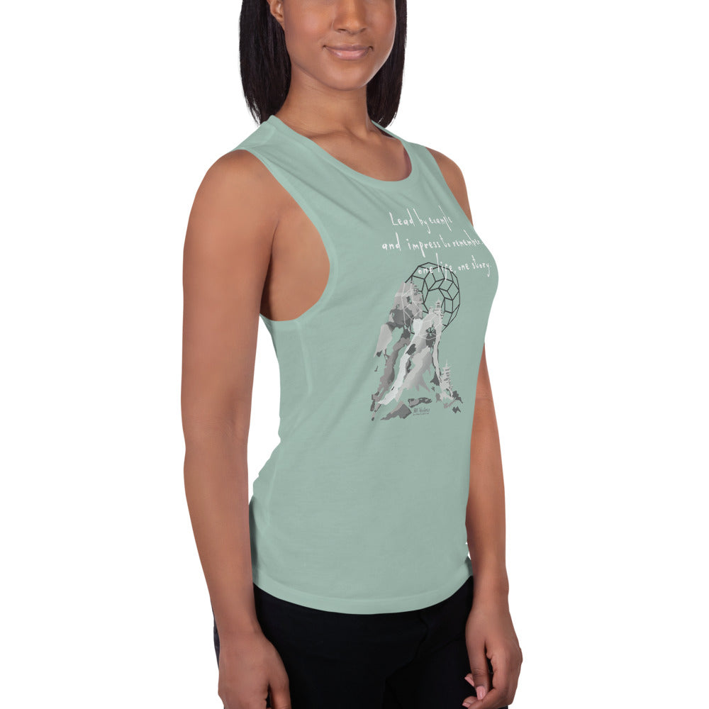 Lead By Example Haiku With Mountain Shrines on Women's Muscle Tank Top