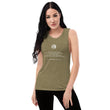 Binary Instructions To Keep Moving The World Forward With Venusian Earth In White on Women's Muscle Tank Top