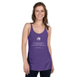 Binary Instructions To Keep Moving The World Forward With Venusian Earth In White on Women's Racerback Tank Top