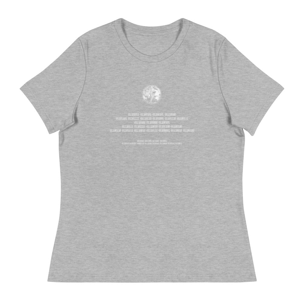 Binary Instructions To Keep Moving The World Forward With Venusian Earth In White on Women's Relaxed Fit T-Shirt