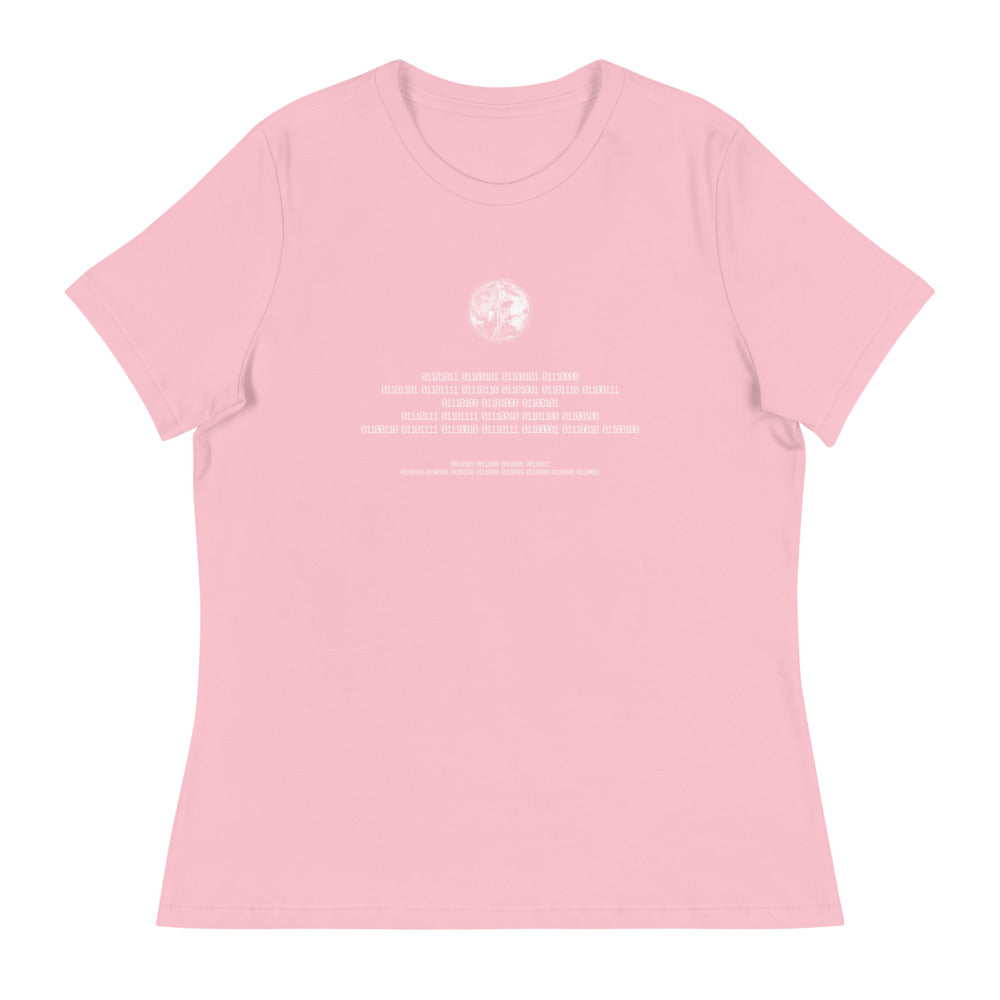 Binary Instructions To Keep Moving The World Forward With Venusian Earth In White on Women's Relaxed Fit T-Shirt
