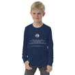 Binary Instructions To Keep Moving The World Forward With Venusian Earth In White on Youth Long Sleeve T-Shirt